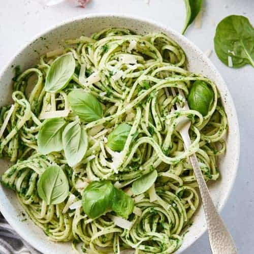Pasta with spinach